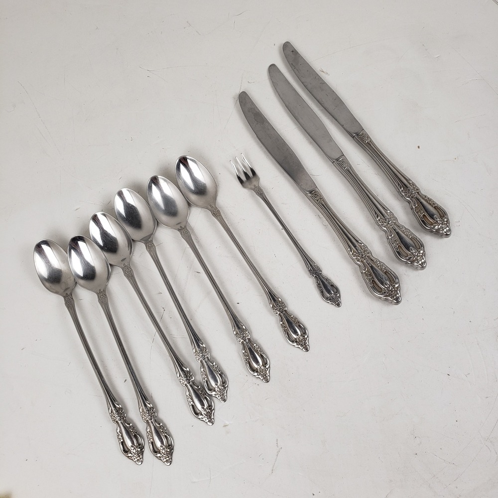 Oneida Raphael Flatware Set Distinction Deluxe Stainless 10pc Mixed Lot